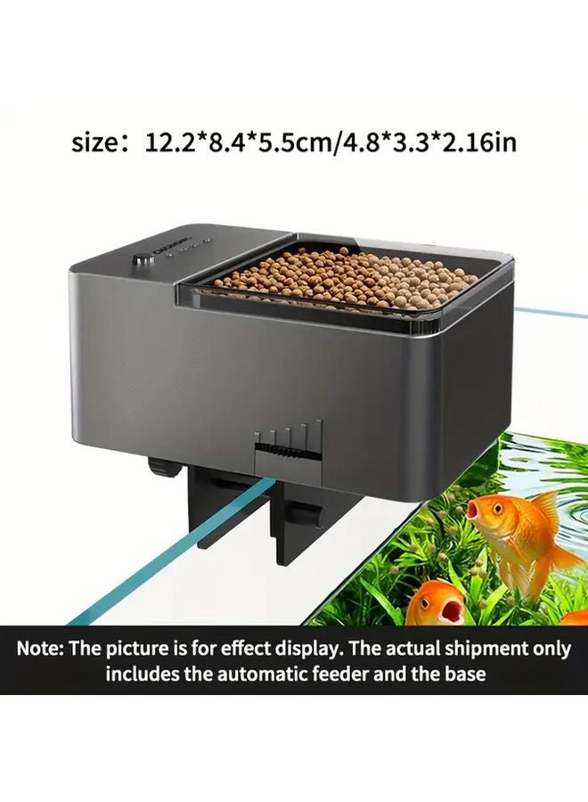 Gray Rectangular Automatic Fish Tank Feeder Timed Model Large Capacity Battery Powered - Image 2
